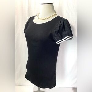 Lauren Ralph Lauren Woman’s Top Size L Color Black w White Trim 100% Cotton